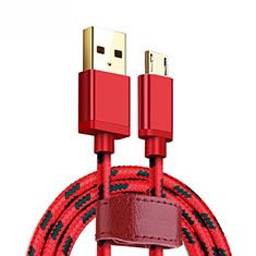 Cable Micro USB Android Universel A14 pour Samsung Galaxy Xcover 2 S7710 Rouge
