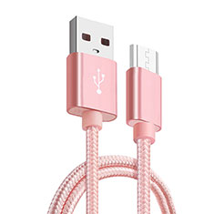 Cable Micro USB Android Universel M03 pour Samsung Galaxy S7 Edge G935F Or Rose