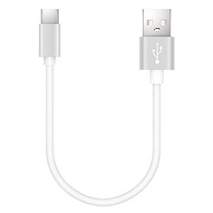 Cable Type-C Android Universel 20cm S02 pour Oppo Reno2 Blanc