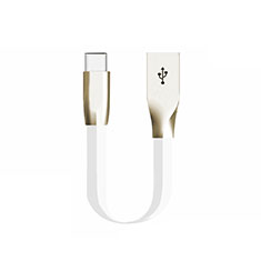 Cable Type-C Android Universel 30cm S06 pour Oppo A52 Blanc