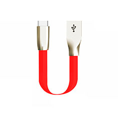 Cable Type-C Android Universel 30cm S06 pour Oppo A17 Rouge
