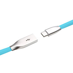Cable Type-C Android Universel T03 pour Samsung Galaxy S7 Edge G935F Bleu Ciel