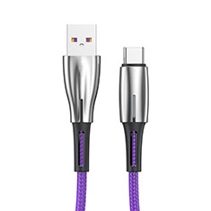 Cable Type-C Android Universel T12 pour Wiko Cink Peax 2 Violet