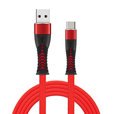 Cable Type-C Android Universel T26 pour Samsung Galaxy M10S Rouge