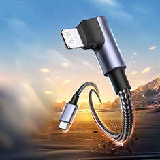 Cable Type-C USB-C vers Lightning USB H01 pour Apple iPad Air 5 10.9 (2022) Gris Fonce
