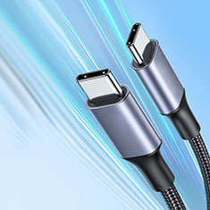 Cable Type-C USB-C vers Type-C USB-C 100W H05 pour Huawei Honor MagicBook 15 Gris Fonce