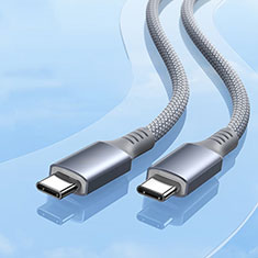 Cable Type-C USB-C vers Type-C USB-C 100W H06 pour Apple iPhone 15 Plus Gris Fonce