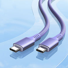 Cable Type-C USB-C vers Type-C USB-C 100W H06 pour Apple iPhone 15 Plus Violet