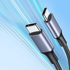 Cable Type-C USB-C vers Type-C USB-C 60W pour Samsung Galaxy Book Flex 15.6 NP950QCG Gris Fonce