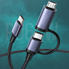 Cable Type-C USB-C vers Type-C USB-C 60W H02 pour Apple iPad Pro 11 (2021) Noir
