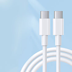 Cable Type-C USB-C vers Type-C USB-C 6A pour Apple MacBook Pro 15 Retina Blanc