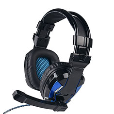 Casque Ecouteur Filaire Sport Stereo Intra-auriculaire Oreillette H52 pour Vivo Y12s Bleu