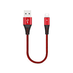 Chargeur Cable Data Synchro Cable 30cm D16 pour Apple iPhone 14 Plus Rouge