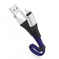 Chargeur Cable Data Synchro Cable 30cm S04 pour Apple iPhone 12 Mini Bleu