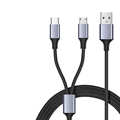 Chargeur Cable Data Synchro Cable Android Micro USB Type-C 2A H01 pour Oneplus Ace 3 5G Noir