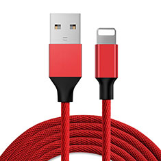 Chargeur Cable Data Synchro Cable D03 pour Apple iPhone 12 Pro Rouge