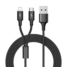 Chargeur Lightning Cable Data Synchro Cable Android Micro USB ML05 pour Huawei Enjoy 5 Noir