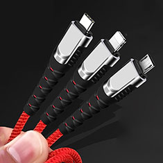 Chargeur Lightning Cable Data Synchro Cable Android Micro USB Type-C 5A H03 pour Oppo R15X Or