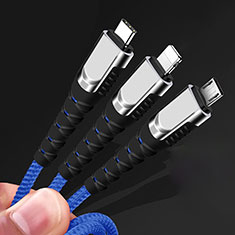 Chargeur Lightning Cable Data Synchro Cable Android Micro USB Type-C 5A H03 pour Wiko Cink Peax 2 Or