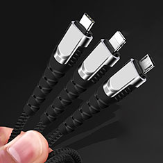 Chargeur Lightning Cable Data Synchro Cable Android Micro USB Type-C 5A H03 pour Wiko Cink Peax 2 Or