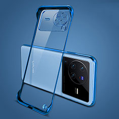 Coque Antichocs Rigide Sans Cadre Transparente Crystal Etui Housse H01 pour Vivo X80 Pro 5G Bleu