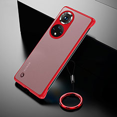 Coque Antichocs Rigide Sans Cadre Transparente Crystal Etui Housse H03 pour Huawei Honor 50 Pro 5G Rouge