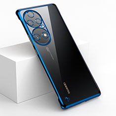 Coque Antichocs Rigide Sans Cadre Transparente Crystal Etui Housse pour Huawei P50 Pro Bleu