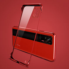 Coque Antichocs Rigide Sans Cadre Transparente Crystal Etui Housse pour Realme GT 5G Rouge