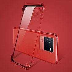 Coque Antichocs Rigide Sans Cadre Transparente Crystal Etui Housse pour Vivo iQOO Neo6 5G Rouge