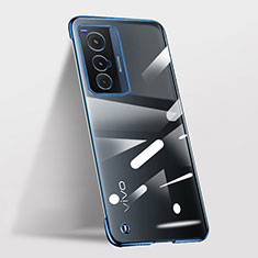 Coque Antichocs Rigide Sans Cadre Transparente Crystal Etui Housse pour Vivo X70 5G Bleu