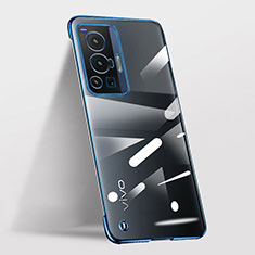 Coque Antichocs Rigide Sans Cadre Transparente Crystal Etui Housse pour Vivo X70 Pro 5G Bleu