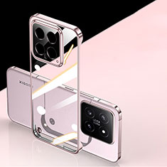 Coque Antichocs Rigide Sans Cadre Transparente Crystal Etui Housse pour Xiaomi Mi 14 5G Rose