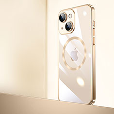 Coque Antichocs Rigide Transparente Crystal Etui Housse avec Mag-Safe Magnetic Magnetique QC2 pour Apple iPhone 15 Plus Or