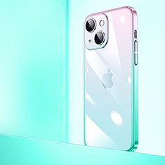 Coque Antichocs Rigide Transparente Crystal Etui Housse Degrade QC1 pour Apple iPhone 13 Mini Vert