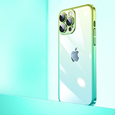 Coque Antichocs Rigide Transparente Crystal Etui Housse Degrade QC1 pour Apple iPhone 14 Pro Max Vert