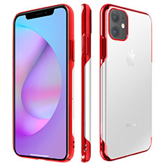Coque Antichocs Rigide Transparente Crystal Etui Housse H01 pour Apple iPhone 11 Rouge