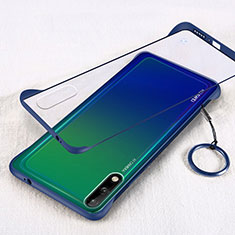 Coque Antichocs Rigide Transparente Crystal Etui Housse H01 pour Huawei Enjoy 10 Bleu
