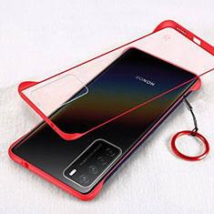 Coque Antichocs Rigide Transparente Crystal Etui Housse H01 pour Huawei Honor Play4 5G Rouge
