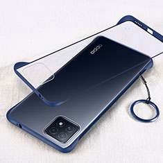 Coque Antichocs Rigide Transparente Crystal Etui Housse H01 pour Oppo A53 5G Bleu