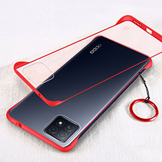Coque Antichocs Rigide Transparente Crystal Etui Housse H01 pour Oppo A53 5G Rouge