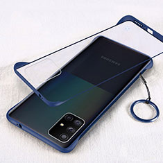Coque Antichocs Rigide Transparente Crystal Etui Housse H01 pour Samsung Galaxy A71 5G Bleu