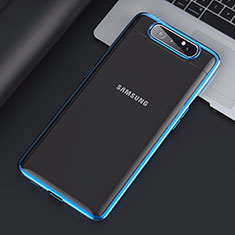 Coque Antichocs Rigide Transparente Crystal Etui Housse H01 pour Samsung Galaxy A80 Bleu