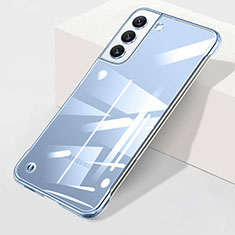 Coque Antichocs Rigide Transparente Crystal Etui Housse H01 pour Samsung Galaxy S21 5G Bleu