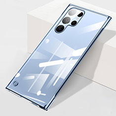 Coque Antichocs Rigide Transparente Crystal Etui Housse H01 pour Samsung Galaxy S21 Ultra 5G Bleu