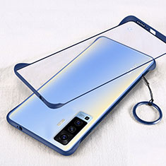 Coque Antichocs Rigide Transparente Crystal Etui Housse H01 pour Vivo X50 5G Bleu
