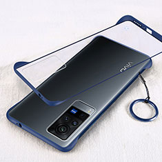 Coque Antichocs Rigide Transparente Crystal Etui Housse H01 pour Vivo X60 Pro 5G Bleu