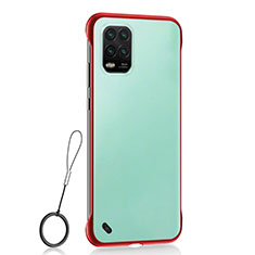 Coque Antichocs Rigide Transparente Crystal Etui Housse H01 pour Xiaomi Mi 10 Lite Rouge