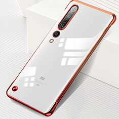 Coque Antichocs Rigide Transparente Crystal Etui Housse H01 pour Xiaomi Mi 10 Pro Rouge