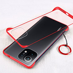 Coque Antichocs Rigide Transparente Crystal Etui Housse H01 pour Xiaomi Mi 11 5G Rouge