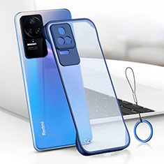 Coque Antichocs Rigide Transparente Crystal Etui Housse H01 pour Xiaomi Poco F4 5G Bleu